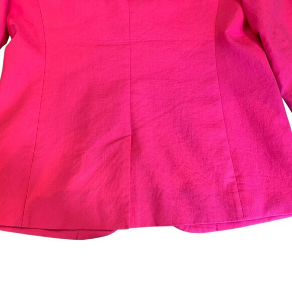 J. Crew Womens Hot Pink Linen Cotton Blazer Size 10 - Picture 10 of 14